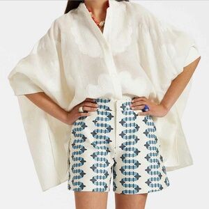 La DoubleJ High Waisted Cotton Stretch Big Butt Shorts In Scirocco Ivory Size S